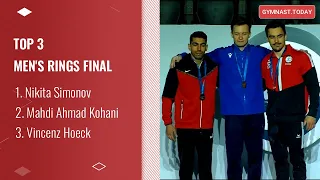 Top 3 in Men's Rings Final - 2023 Baku Gymnastics Apparatus World Cup