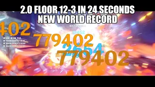 2.0 NEW FLOOR 12-3 IN 24 SECONDS WORLD RECORD | Spiral Abyss | Genshin Impact | (By Sssawamura)