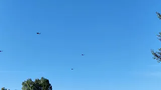 Finnish and US helicopters on the move in Helsinki, NH-90, Chinook and Black Hawks