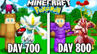 I Survived 800 Days in Minecraft POKEMON!