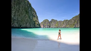 Maya Bay com tubarões - Koh Phi Phi - 4k