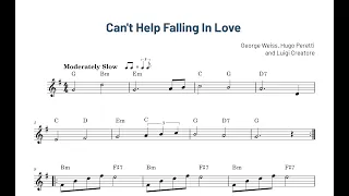 Can't help falling in love Tenor sax sheetmusic