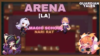 Guardian Tales - fight at magic school ( Ara/Priscilla/ Cammie/Nari) Arena .