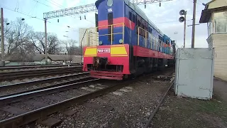 робота поезда ЧМЭ3 -1362 перебирает вагоны