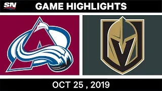 NHL Highlights | Avalanche vs. Golden Knights – Oct. 25, 2019