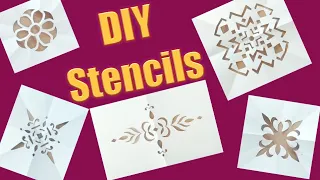 5 DIY Stencils| New Designs|How to Make Stencils at Home lHandmade Stencils For Craft| PaperStencils
