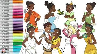 Disney Princess Coloring Book Compilation Princess Tiana Prince Naveen Lottie Princess and the Frog