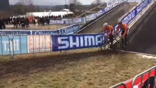 Inrijden elite WK cyclocross Bieles