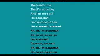 Im a coconut lyrics