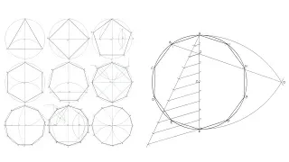 How to draw regular polygons inscribed in circles - Compilation