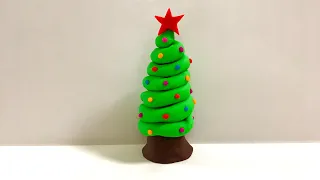 ♥️ Clay with me - how to make a cute Christmas Tree | model tutorial craft. easy DIY