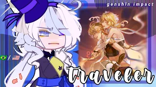 •|Fontaine ( Genshin Impact ) react to traveler|•// Male MC // Gacha club 🇧🇷/🇺🇸