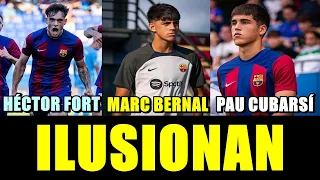 EL BARÇA CAMINA HACIA UN ONCE DE CANTERANOS: HÉCTOR FORT, MARC BERNAL Y PAU CUBARSÍ, ILUSIONAN