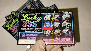 AWESOME WINNER ON $1 LUCKY 333 CALIFORNIA LOTTERY SCRATCHERS SCRATCH OFF!