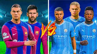 FC 24😱| Ronaldo & Messi vs Mbappe & Haaland & Vinicius Jr - Who Would Win - UCL FINAL