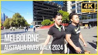 MELBOURNE AUSTRALIA 2024 SUMMER WALK |  Yarra River | 4K