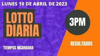 Resultados | Diaria 3:00 PM  Loto Nicaragua, hoy Lunes 10 abril  2023. Tiempos Nica Jugá 3, Fechas