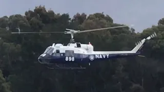 Bell UH-1B Iroquois Huey Navy Helicopter Start-Up & Take-Off