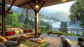 The Morning Slow Jazz Music With Cozy Spring Balcony Ambience for Work | Relaxing Jazz Music