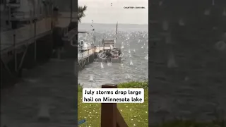 Large #hail falls on #Minnesota lake during severe storms #shorts #kare11 #weather