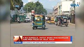 UB: 4 na sundalo, patay nang makabarilan ang mga pulis sa Jolo, Sulu