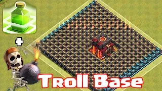 Clash Of Clans "CHAMP TROLL BASE" (Wallbreakers and jump spells)
