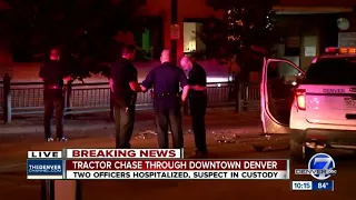 John Deere tractor leads police on a chase through downtown Denver