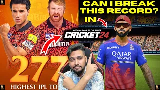 Can I Break SRH 277 Record With RCB In Cricket 24 In HARD Difficulty | RtxVivek