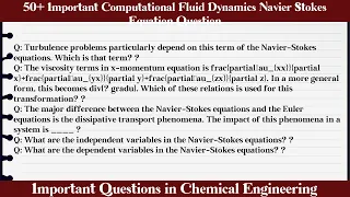MCQ Questions Computational Fluid Dynamics Navier Stokes Equation with Answers