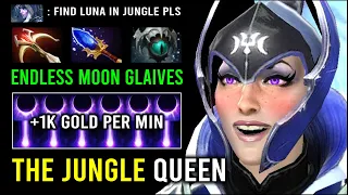 How to Fast Jungle Luna +1K Gold Per Min 1v5 Unlimited Moon Glaives Hyper Carry Dota 2