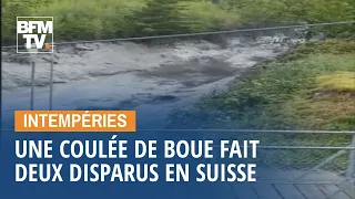 Une impressionnante coulée de boue fait deux disparus en Suisse