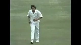 Jeff thomson knocking Rod marsh Backwards Bowling to  Denis Amiss