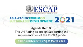 8th Asia-Pacific Forum on Sustainable Development | 25 March 2021