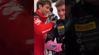 Max Verstappen placing stickers on Charles Leclerc & Lando Norris #F1 #Formula1 #Shorts