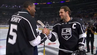 Robert Horry Ceremonial Puck Drop on Lakers Night at STAPLES Center