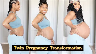 TWIN PREGNANCY TRANSFORMATION 🤰🏽*week by week*