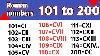 Roman Numbers 101 to 200 // Roman Numeral 101 to 200 // Roman Ginti 101 se 200 tak