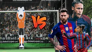 Messi, Neymar Jr, and Ronaldinho vs Robot Goalkeeper