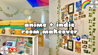 an aesthetic room makeover (anime & indie inspired) 🌱🍄💿🌈🌊