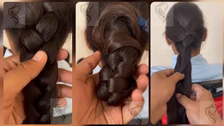 Hair styles made by my brother || Braid , bun and braided bun playing video || Long hair Dunia