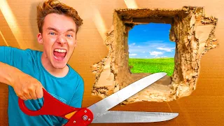 ESCAPING 100 LAYERS OF CARDBOARD!! *Gone Wrong*