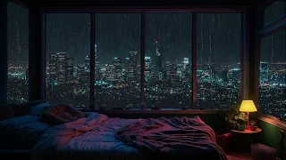 Deep Sleep and Stress Reliever - Heavy Rain on Window in at Night | Peaceful Thoughts