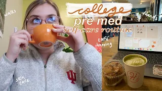 COLLEGE SELF-CARE ROUTINE as a pre-med student | cafe hopping, mental health, etc.