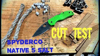 Cut Test: Spyderco Native 5 Salt! Rust Proof AND a Great Cutter?!