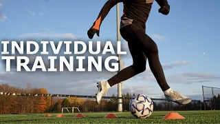 Individual Training Session For Footballers | First Touch, Dribbling and Finishing Drills