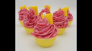 How to Make Raspberry Lemonade Cupcake Candles with Soy Wax!