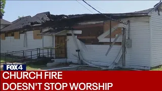 Dallas church continues to worship after fire