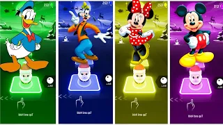 Donald Duck vs Goofy vs Minnie Mouse vs Mickey Mouse | Tiles Hop Edm Rush