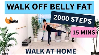 15 MIN WALKING WORKOUT FOR FAT LOSS // 2000 STEPS // Barlates WALK OFF BELLY FAT 2000 Step Walk!