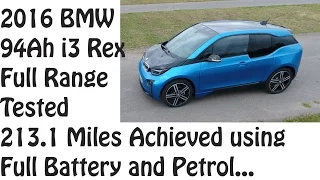 213.1 Miles in My 94Ah BMW i3 Range Extender - Full Range Tested